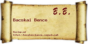 Bacskai Bence névjegykártya
